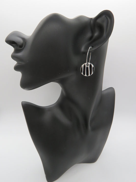 Black stripe earrings