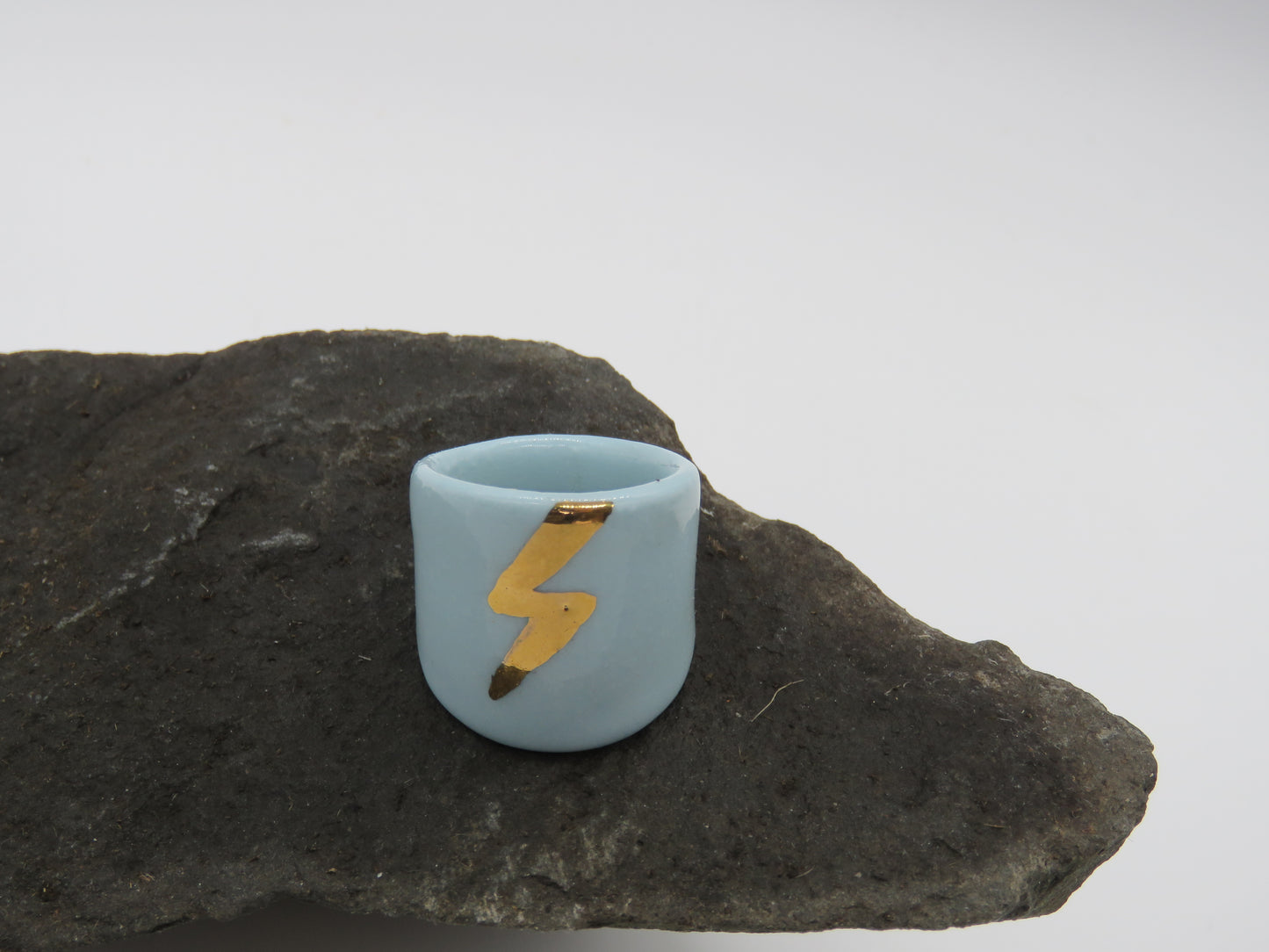 Blue Ring with lightening bolt Size M