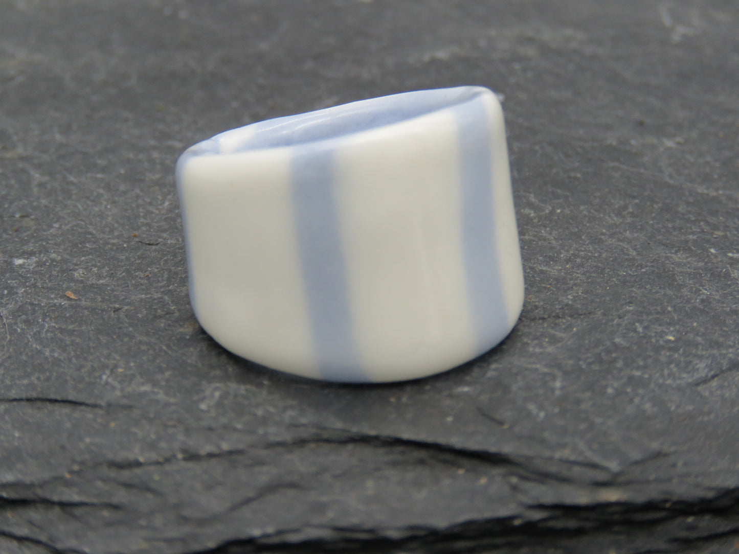 Blue and white ring Size N