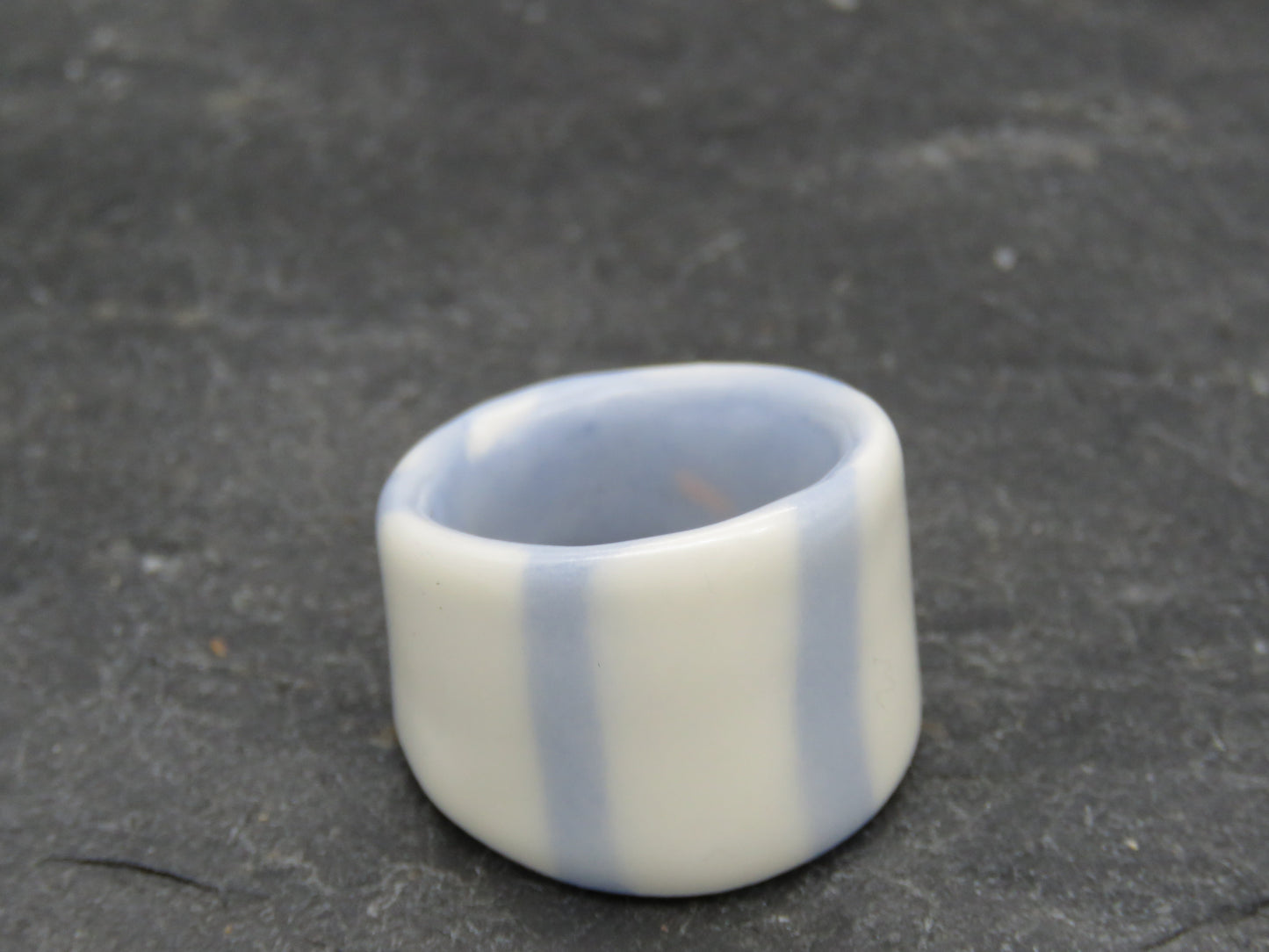 Blue and white ring Size N