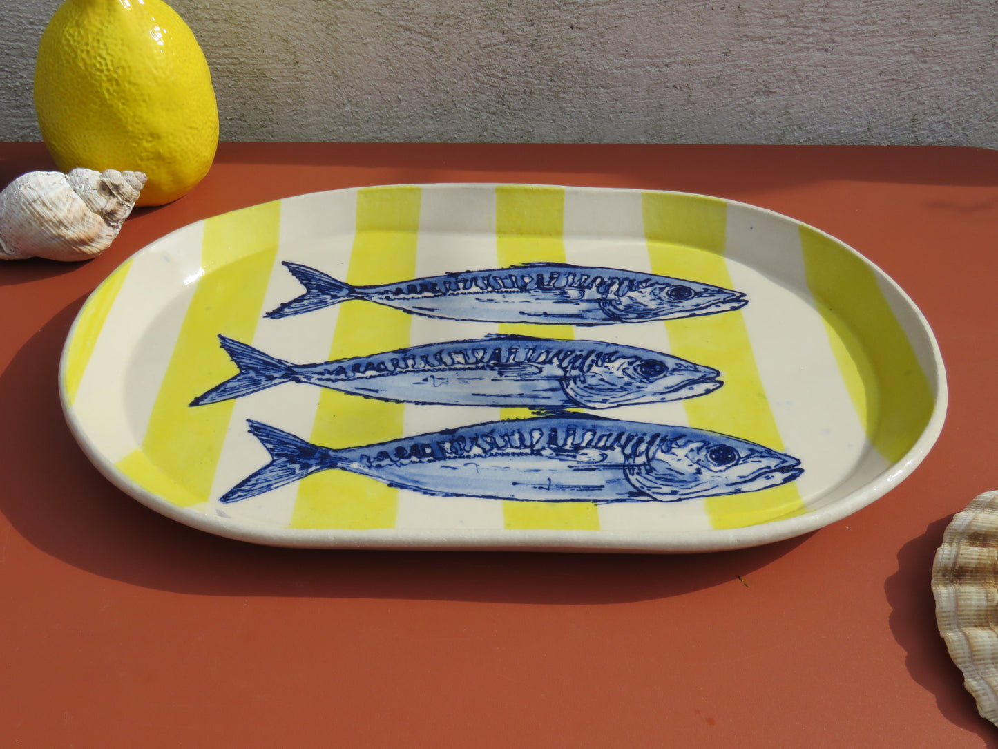 Large Serving platter with Mackerel
