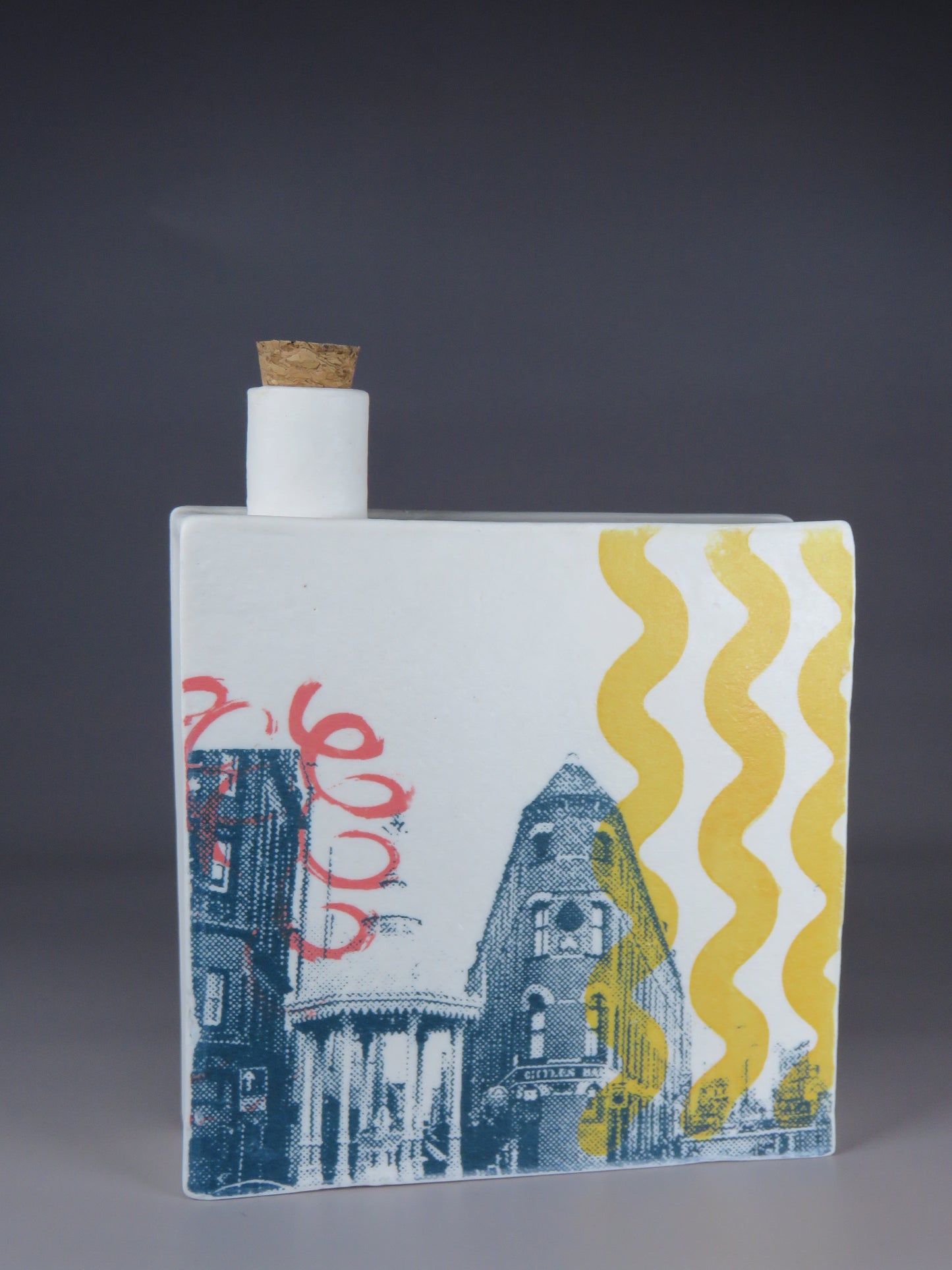 Square Screen printed flask