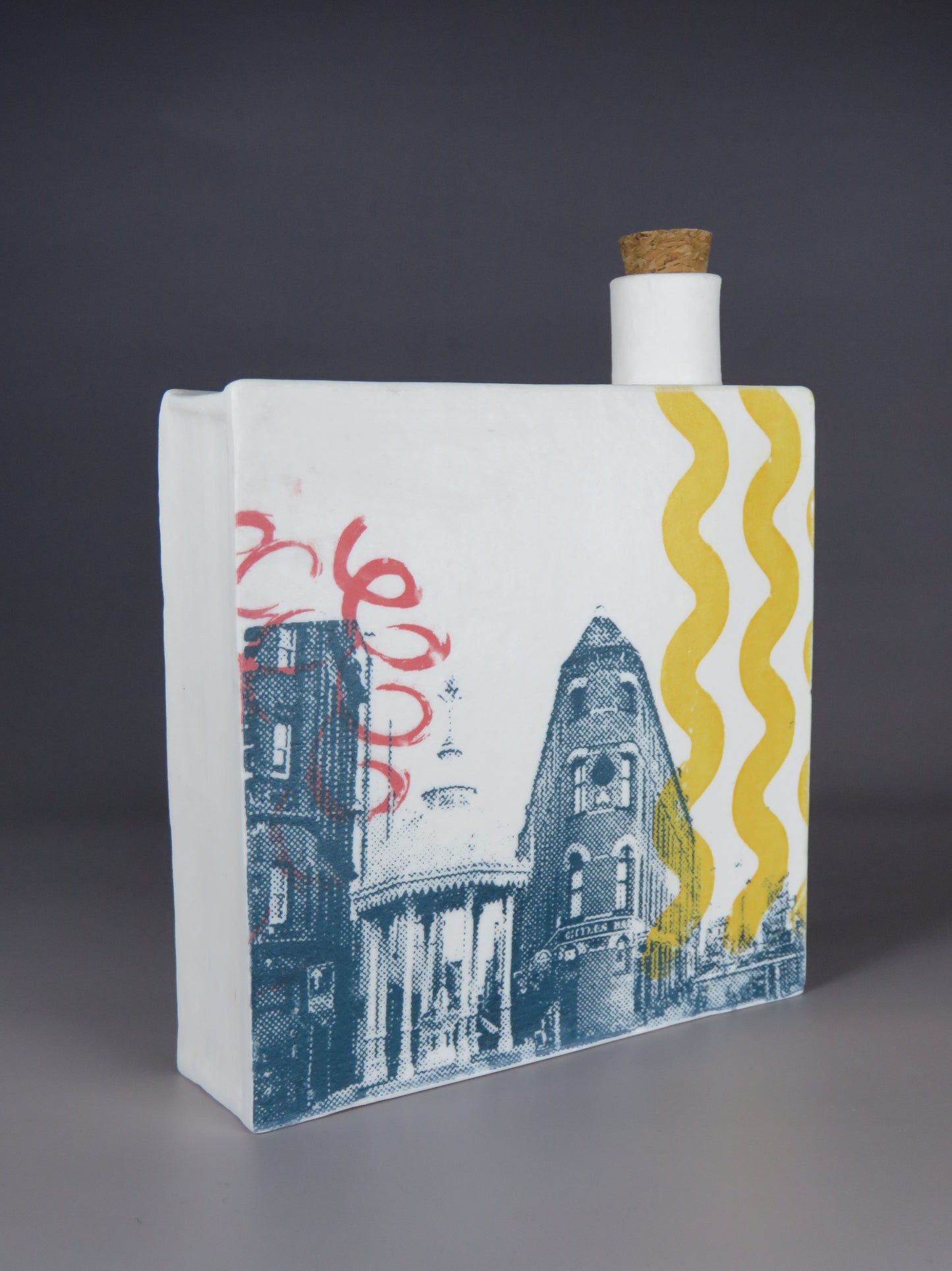 Square Screen printed flask