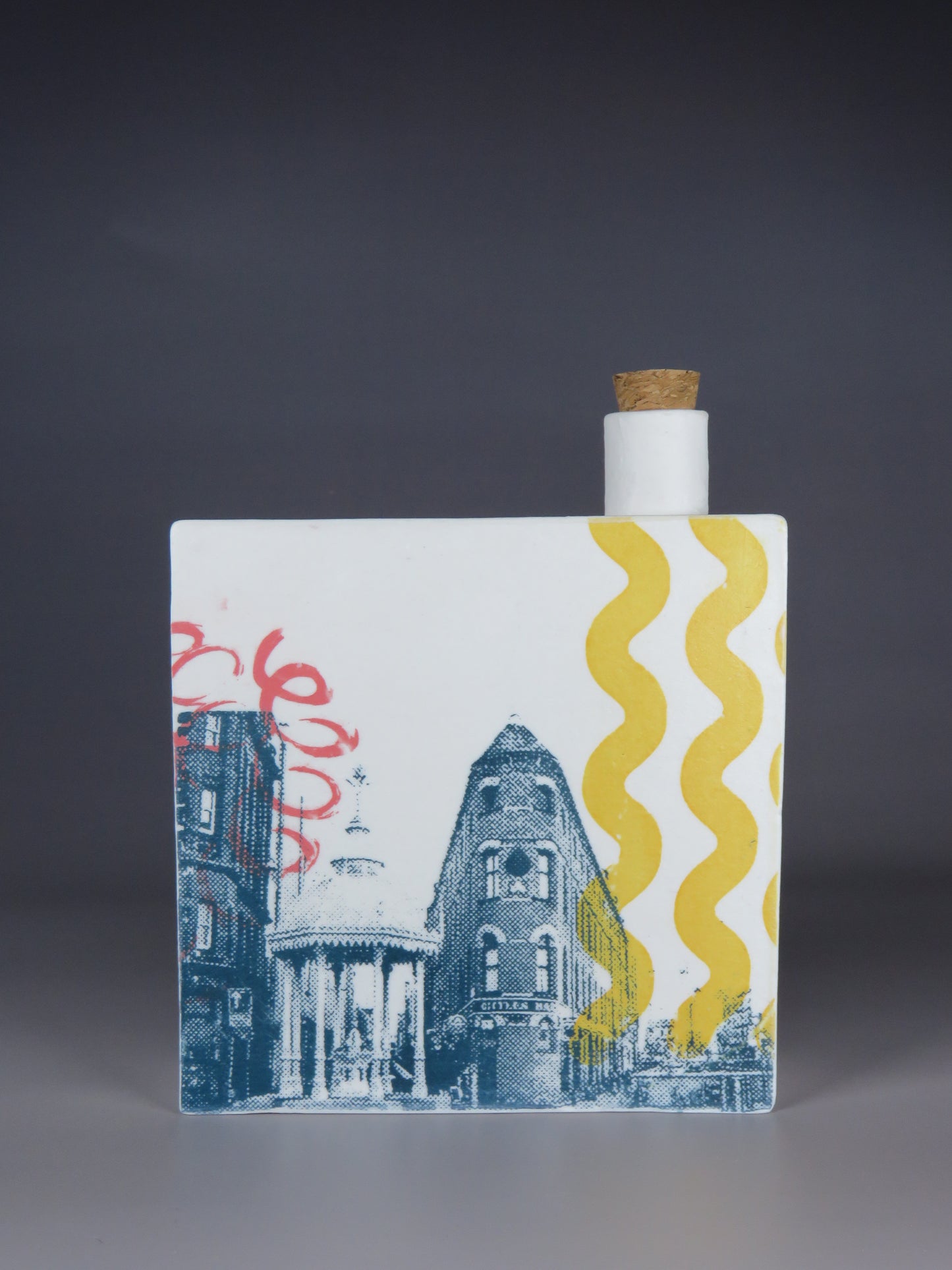 Square Screen printed flask