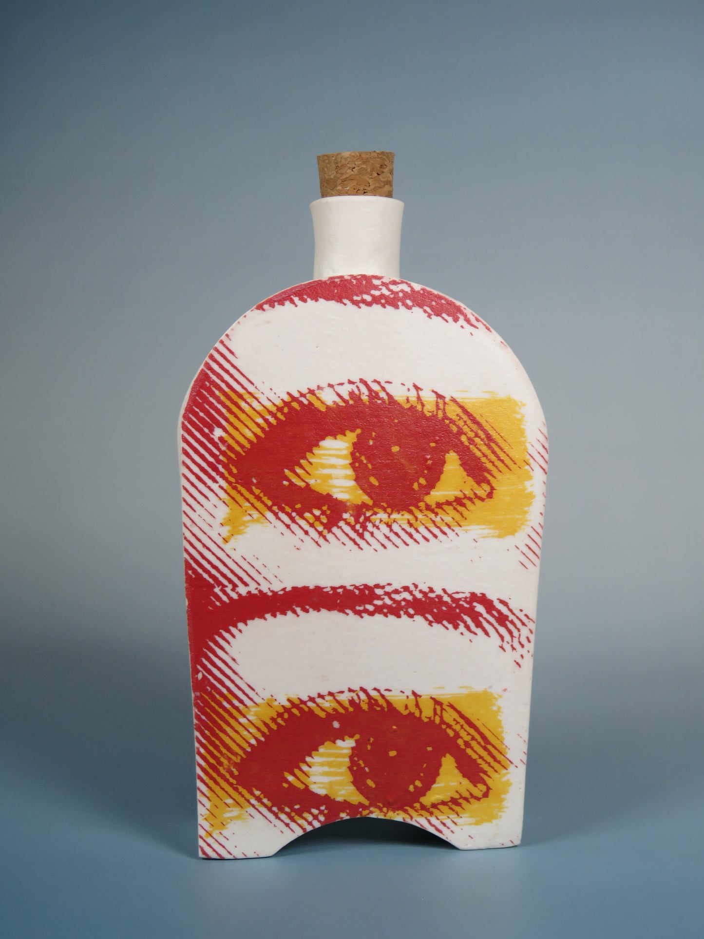 Red and Yellow eye flask Tall