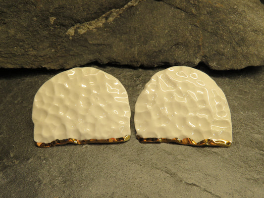 Hammered porcelain earrings