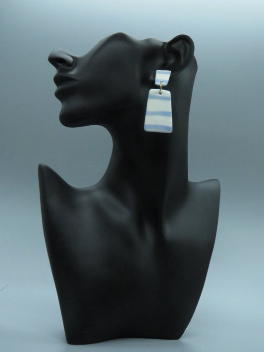 Blue and white stripe earrings