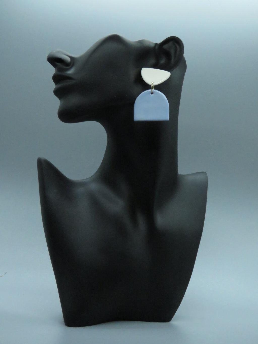 White and blue earrings
