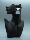 White and blue earrings