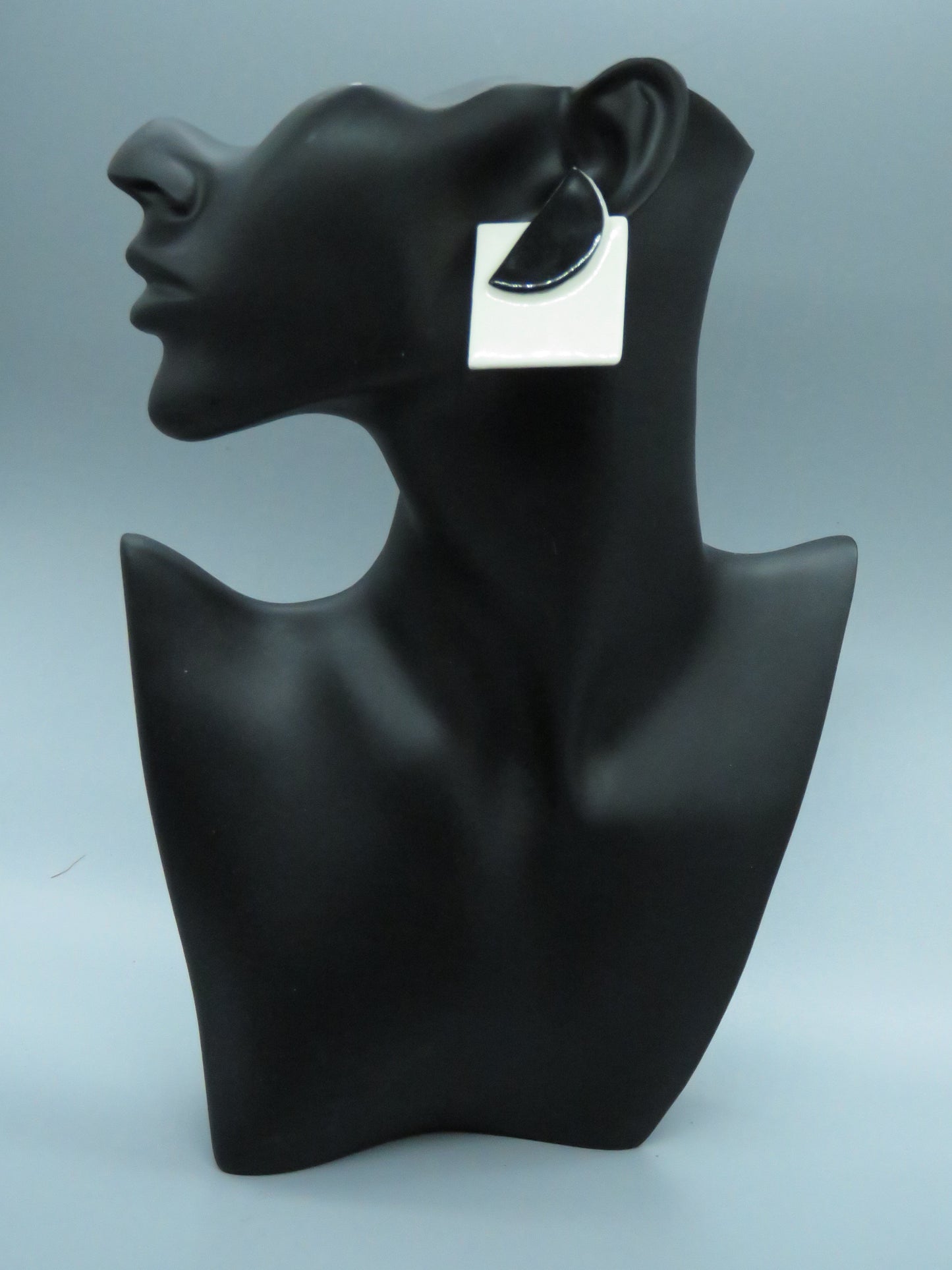 Black and white earrings