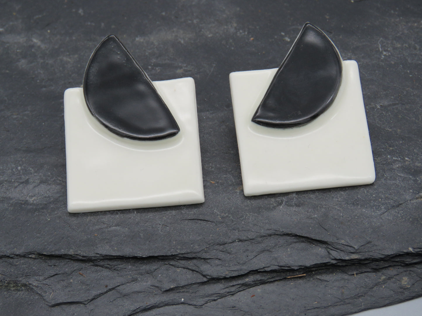 Black and white earrings