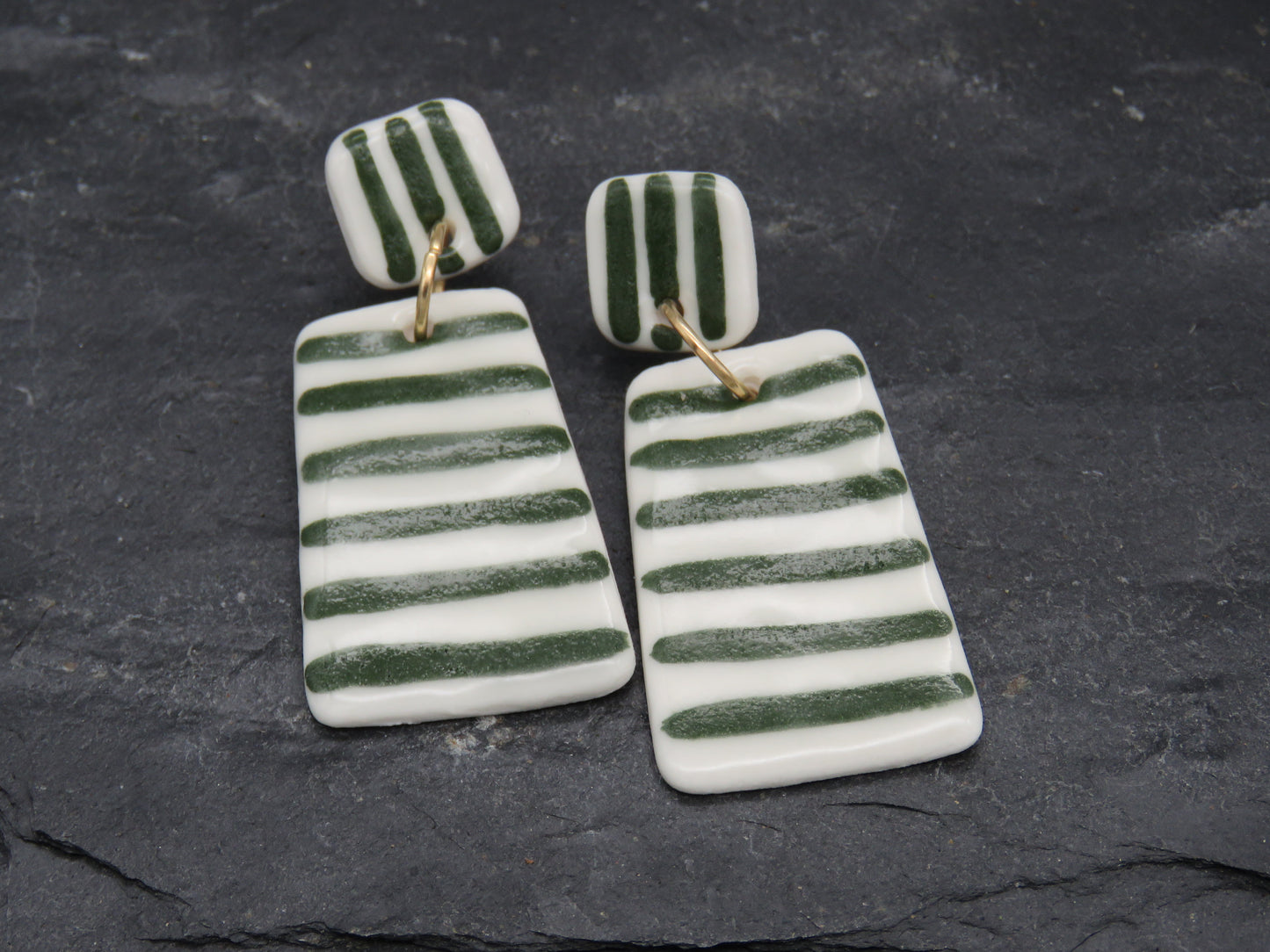 Porcelain Stripe earrings