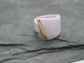 Lilac and gold asymmetric ring Size J