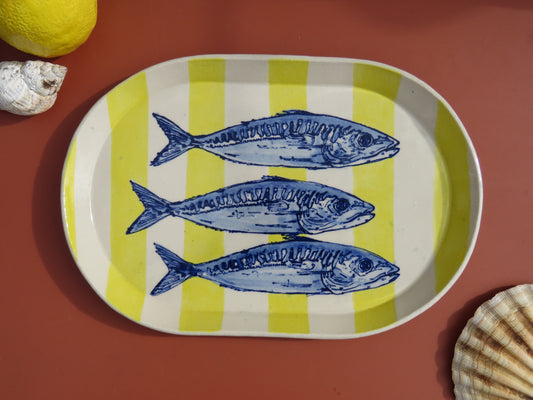 Large Serving platter with Mackerel