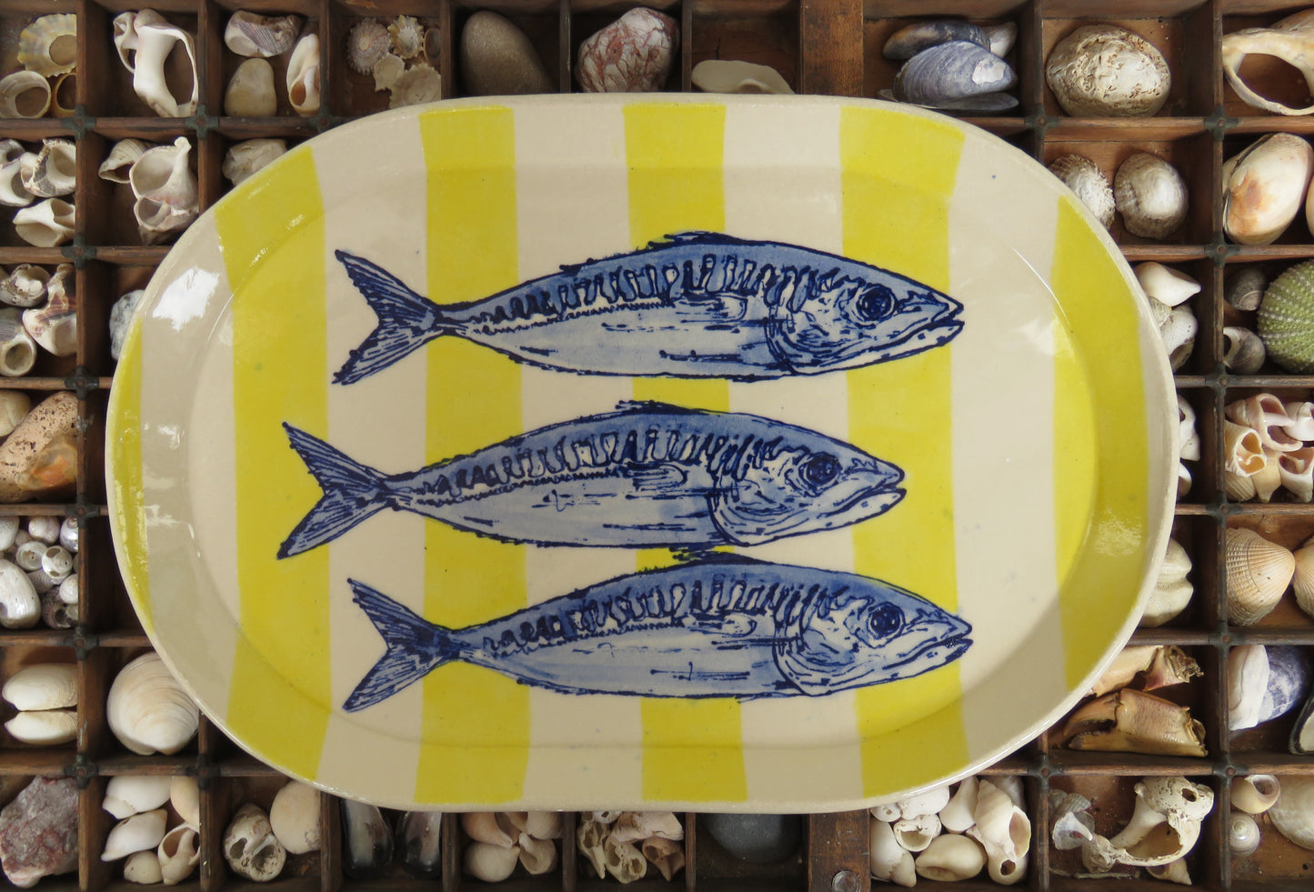 Large Serving platter with Mackerel