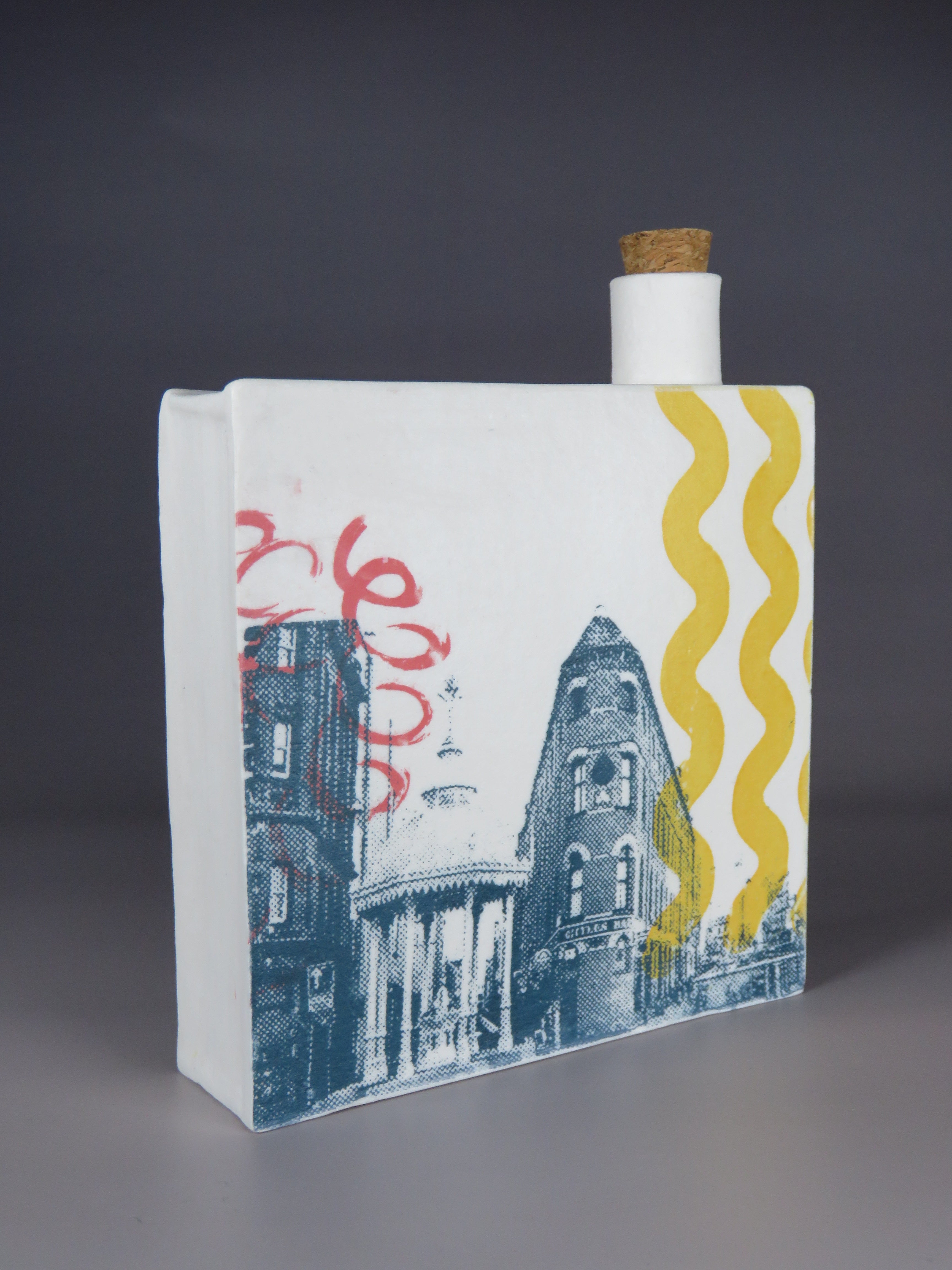 Square Screen printed flask
