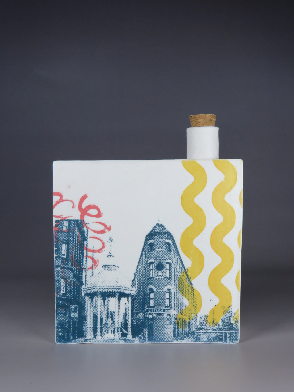 Square Screen printed flask