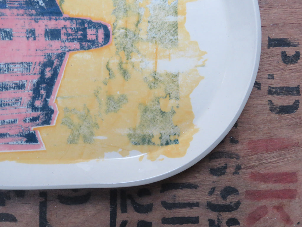 Large Serving platter with Screen printed design *SECONDS #2