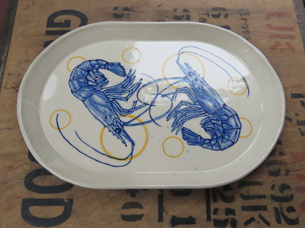 Large Serving platter with double prawn