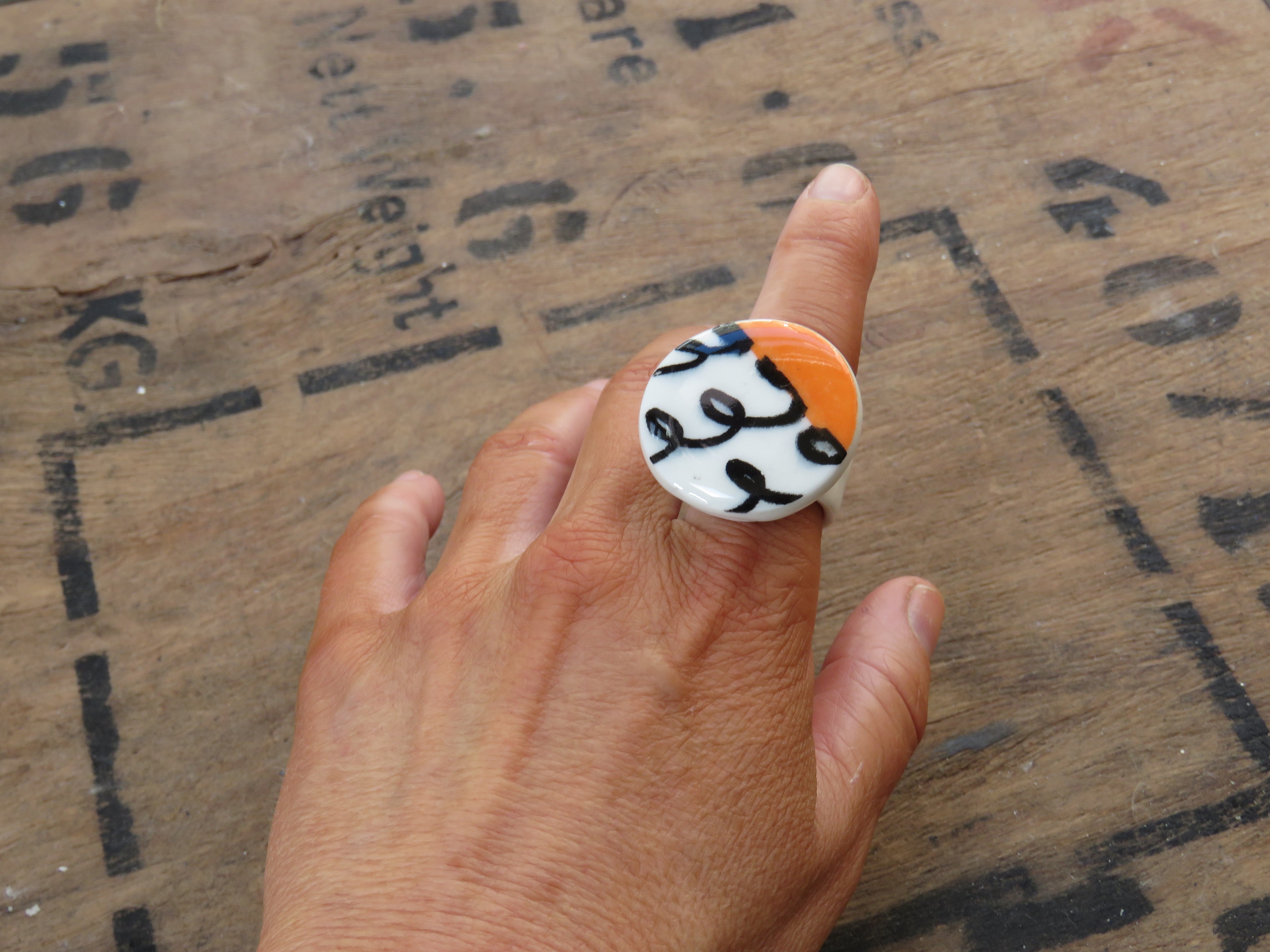 Porcelain Ring Size Q