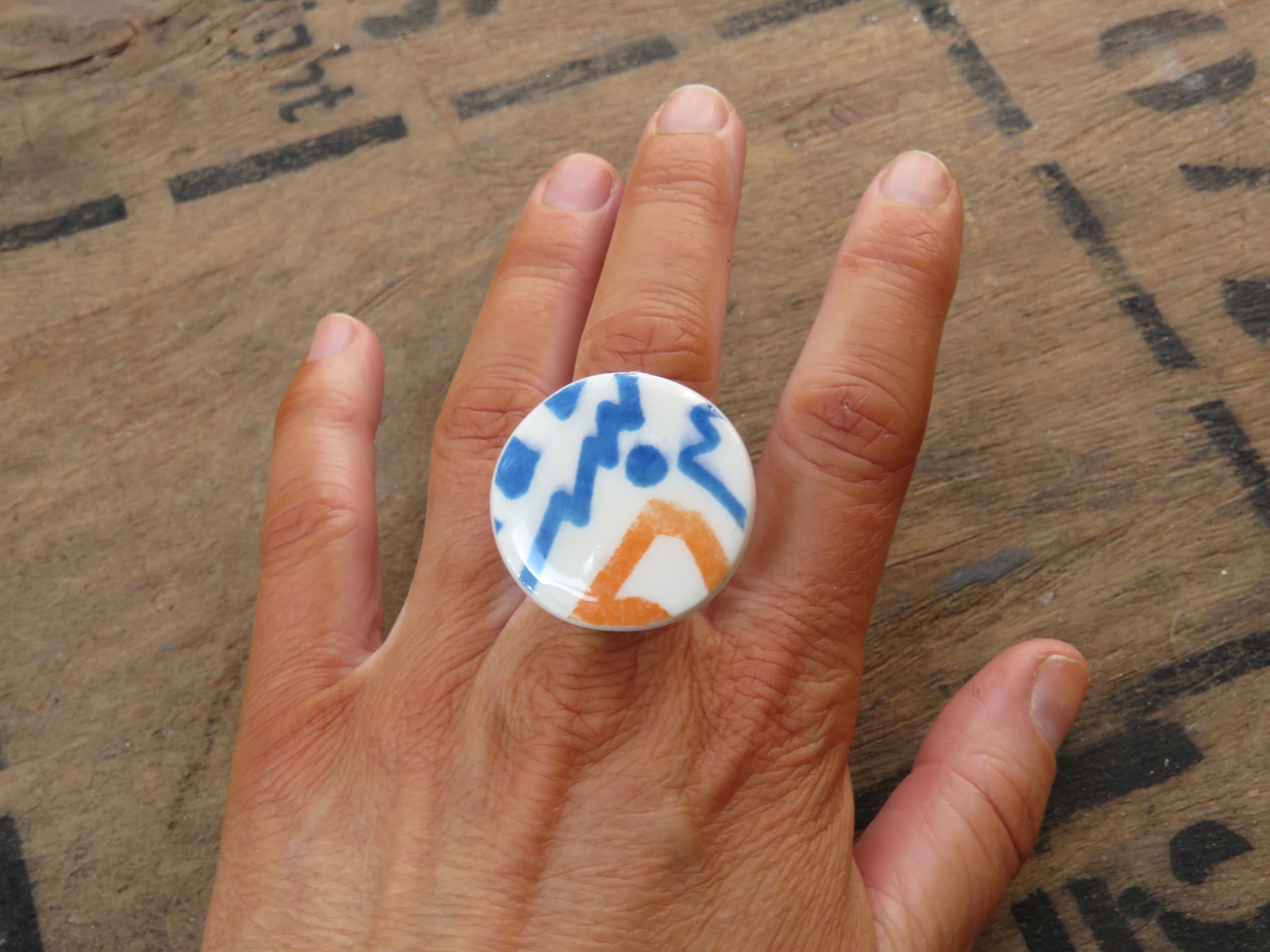 Porcelain Ring Size N 1/2