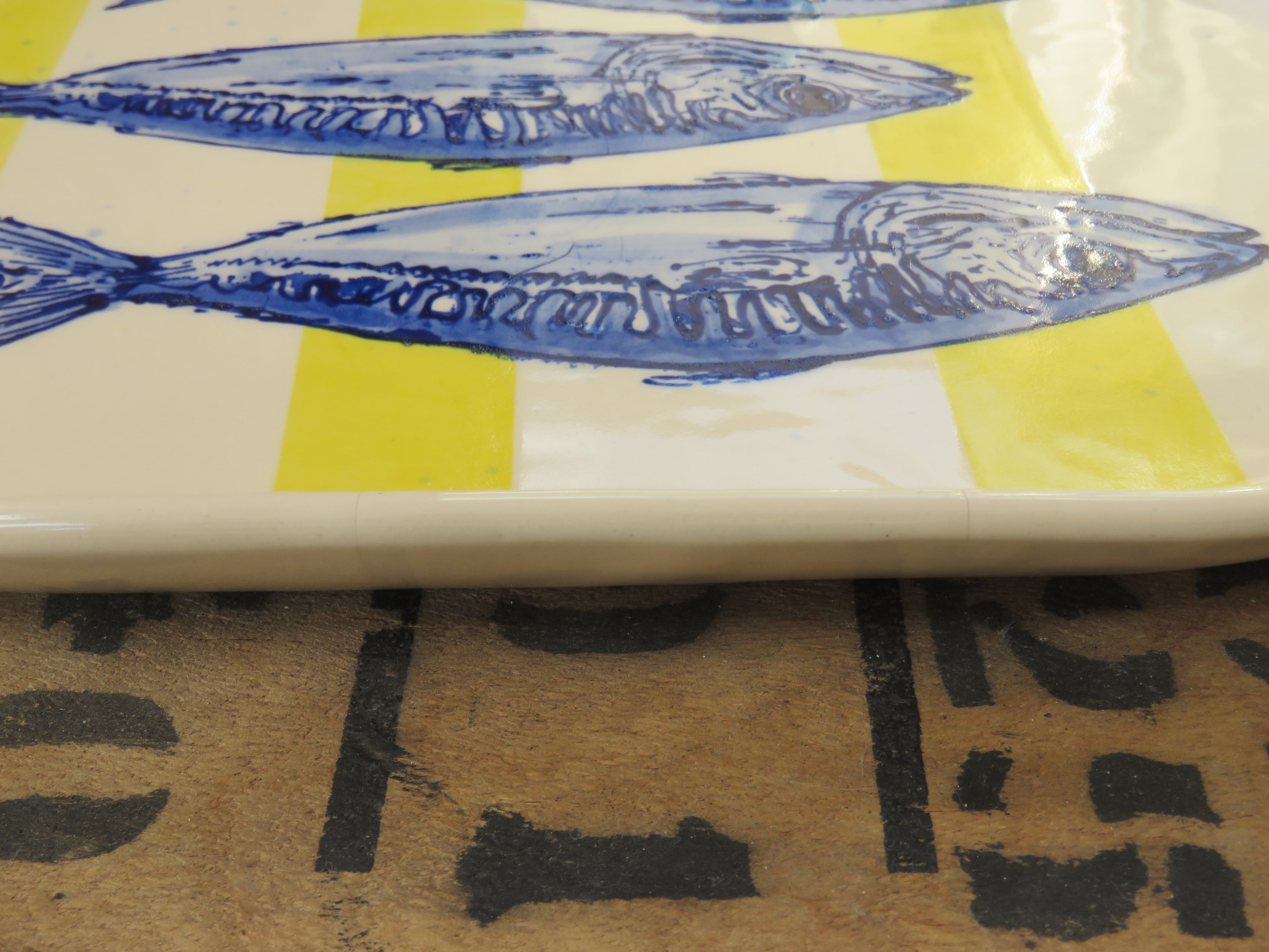 Large Serving platter with Mackerel *SECONDS