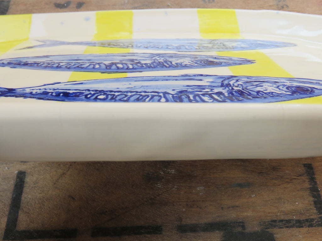 Large Serving platter with Mackerel *SECONDS